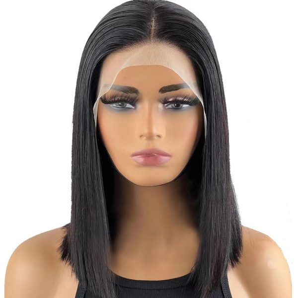 134 Front Lace Bobo Bobhaircut Natural Color Full Human Hair Wig