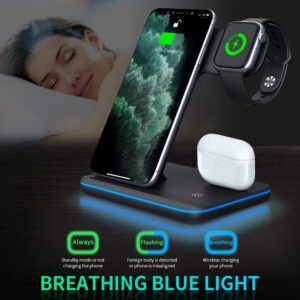 3-in-1 Wireless Charger Stand for Phone, Watch & Earbuds