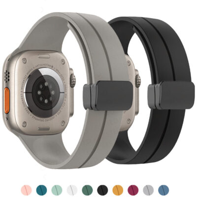 Silicone Magnetic Band for Apple iWatch in Black