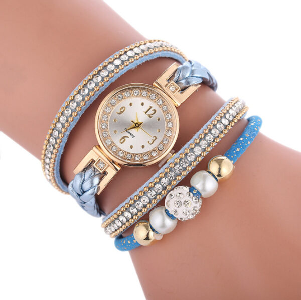Diamond-studded Ladies Alloy Watch, Digital Face Ladies Simple Quartz Watch - Image 5