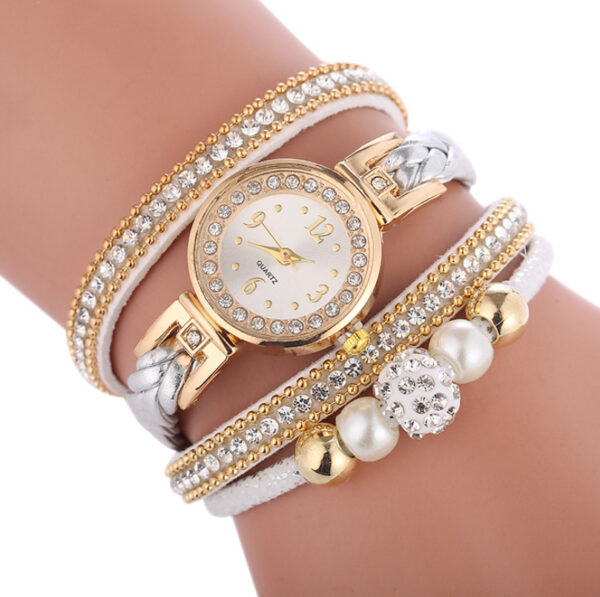Diamond-studded Ladies Alloy Watch, Digital Face Ladies Simple Quartz Watch - Image 6
