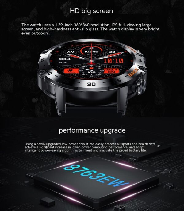 Smart Watch Multi-function Call Suitable For Men's Outdoor Three-proof Heart Rate Blood Oxygen Sports - Image 8