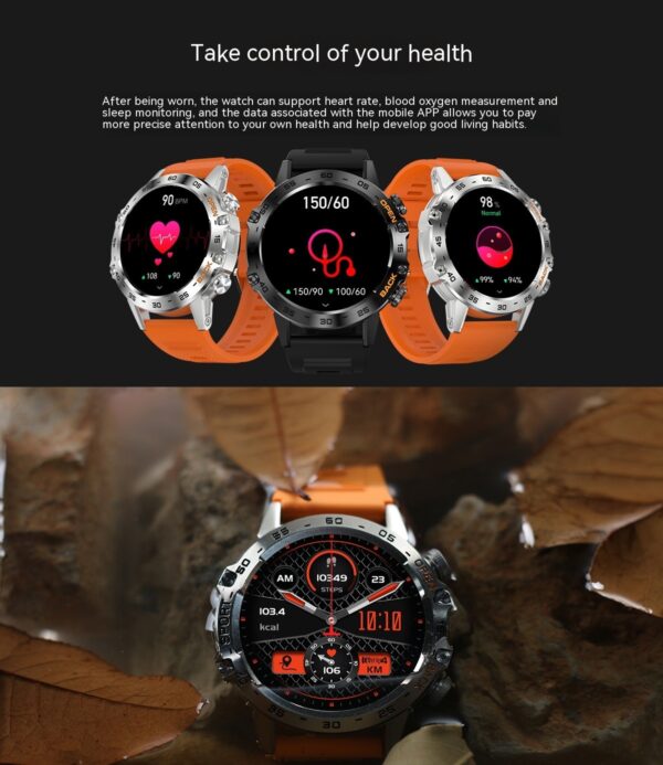 Smart Watch Multi-function Call Suitable For Men's Outdoor Three-proof Heart Rate Blood Oxygen Sports - Image 2