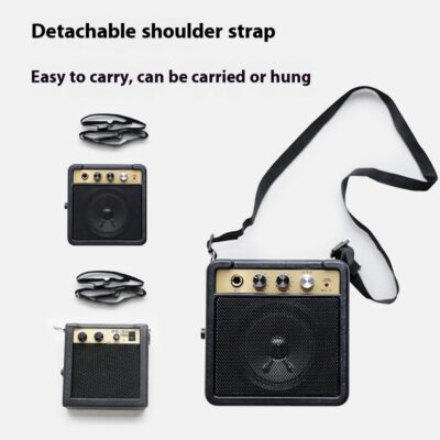 Portable Electric Wooden Guitar Amplifier – Mini Retro Speaker