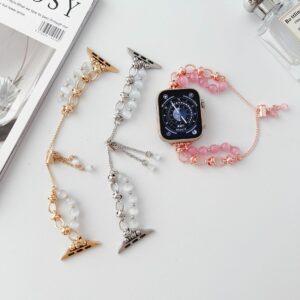 Watch Wristband with Bead Ornament Buckle Strap