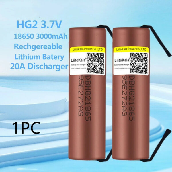 18650 HG2 3000mAh 37V Lithium Battery Continuous 20A Discharge Battery - Image 3