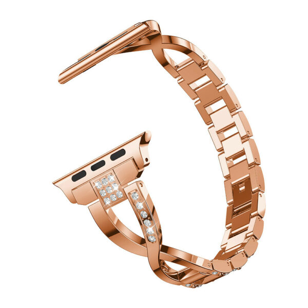 X-Shaped Chain Metal Diamond Watch Band - Image 4