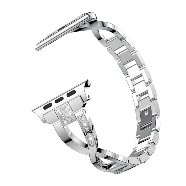 X-Shaped Chain Metal Diamond Watch Band - Image 3