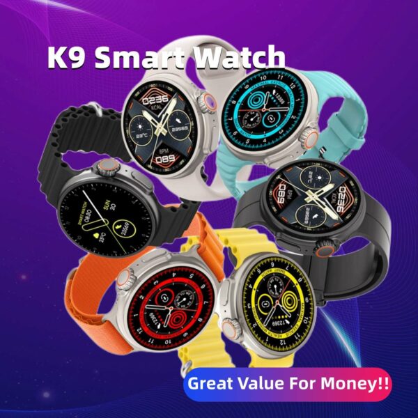 New K9 Smart Watch 1.39" Screen, Wireless Charging & NFC
