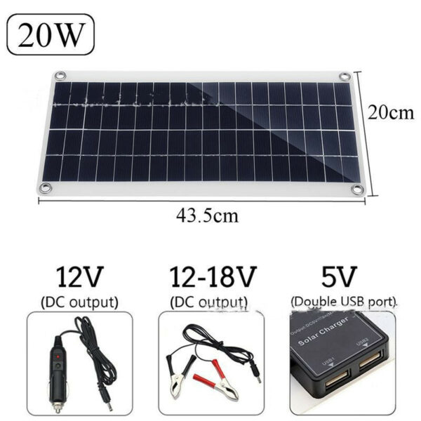 Outdoor Charging Polysilicon Battery Dual USB Interface Solar Panel - Image 2