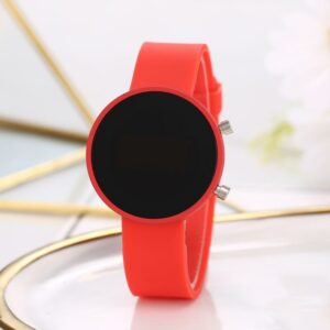 Round LED Fashion Electronic Watch – Cute Casual Metal Timepiece
