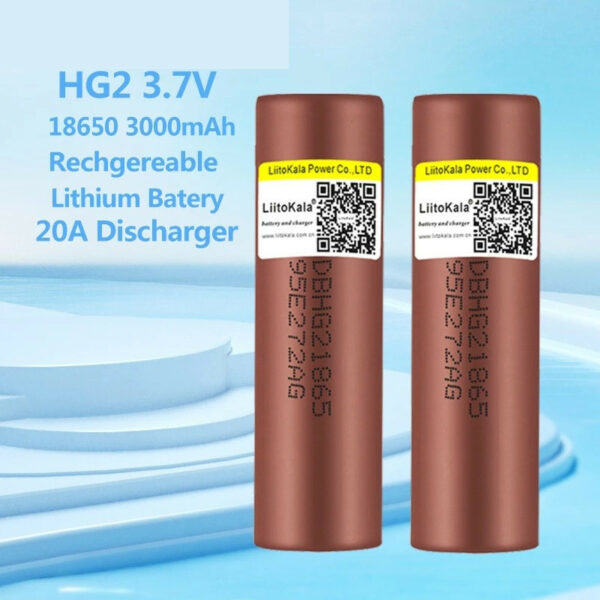 18650 HG2 3000mAh 37V Lithium Battery Continuous 20A Discharge Battery - Image 2
