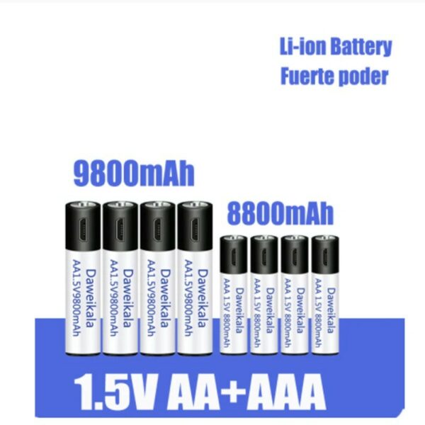 New 15V AA AAA USB Rechargeable Battery - Image 8