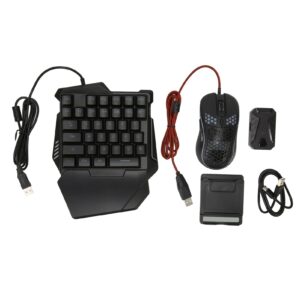 Keyboard and Mouse Converter Set for Android – Wired RGB Half Gaming Keyboard with Wired Mouse and Adapter for Harmony Gaming