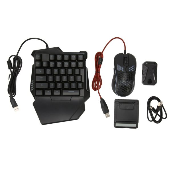 Keyboard and Mouse Converter Set for Android – Wired RGB Half Gaming Keyboard with Wired Mouse and Adapter for Harmony Gaming