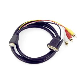 HDMI to VGA 3 RCA Converter Adapter Cable for HDTV, Projector, Monitor – High-Quality Video Signal Converter
