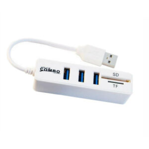 Multi-Function USB 2.0 Card Reader Hub – 4-Port Extension Splitter for SD/TF Cards & USB Devices