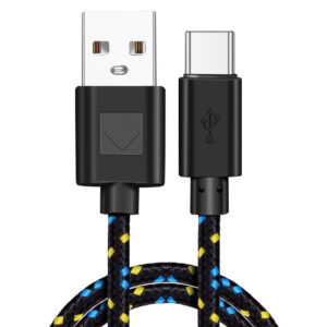Braided Nylon USB Type-C Cable – Fast Charging & High-Speed Data Transfer