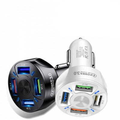 Fast Charge 4-in-1 Car Charger – Universal Multi-Port Car Phone Charger for All Devices