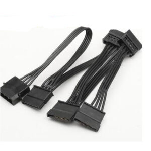Molex 4-Pin to 5 SATA Power Splitter Cable – IDE to 15-Pin HDD/SSD Power Adapter