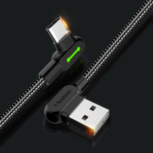 Durable TYPE-C & Micro USB Elbow Charging Cable for Android – Fast Data Sync & Charge