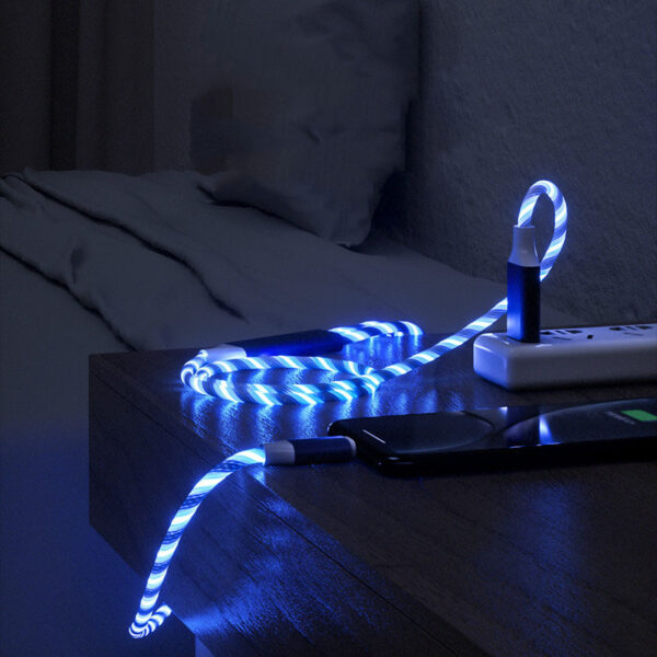 3 in 1 LED Flowing Light Charging Cable – Micro USB, Type C, Lightning Fast Charger - Image 6