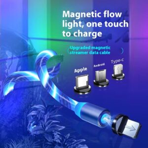 Colorful Magnetic 3-in-1 USB Cable – Streamer Charging & Data Cable for iPhone, Android & Type-C