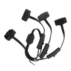 OBDII 16 Pin Flat Noodle Cable Splitter – 1 to 3 Extension Cord | Durable Car Diagnostic Extender for Vehicles