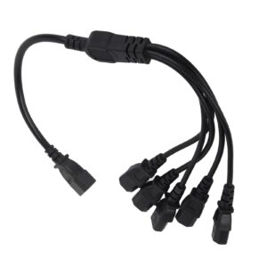 UPS PDU C14 to 5 x C13 Power Adapter Cable – 10A Male to Female Y Splitter, 1.6ft Power Extension Cord