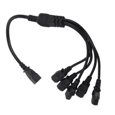 UPS PDU C14 to 5 x C13 Power Adapter Cable – 10A Male to Female Y Splitter, 1.6ft Power Extension Cord