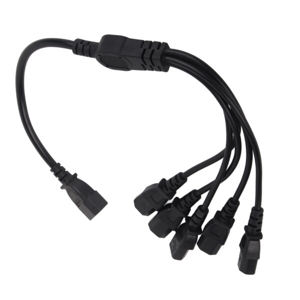 UPS PDU C14 to 5 x C13 Power Adapter Cable – 10A Male to Female Y Splitter, 1.6ft Power Extension Cord
