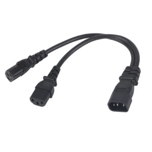 IEC320 C14 to Dual C13 Y Splitter Power Cord 10A 2500W – 1 In 2 Out Power Extension Cable for LCD Monitors, Computers & Servers