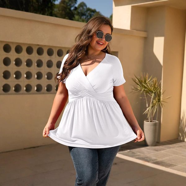 Plus Size Women's V-Neck T-Shirt – Soft, Flattering Everyday Comfort Fit