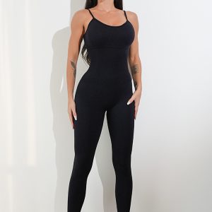 Womens Attractive One Piece Jumpsuit – Spaghetti Strap Tummy Management Romper Bodysuit Outfit