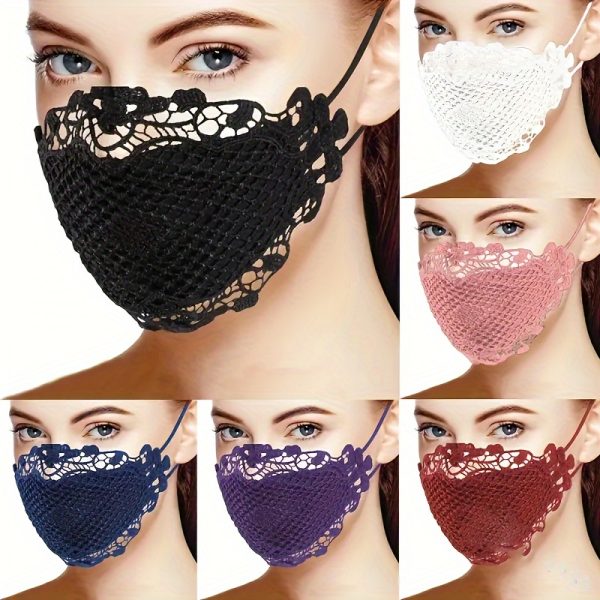 Reusable lace face mask with ear loops