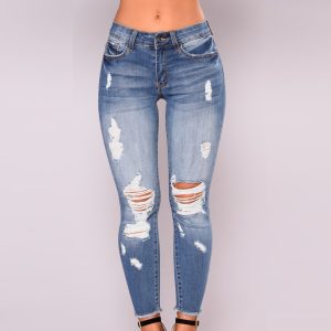 Girls's Slim Match Ripped Skinny Denims – Stretchy Excessive Waist Denim for All Physique Sorts