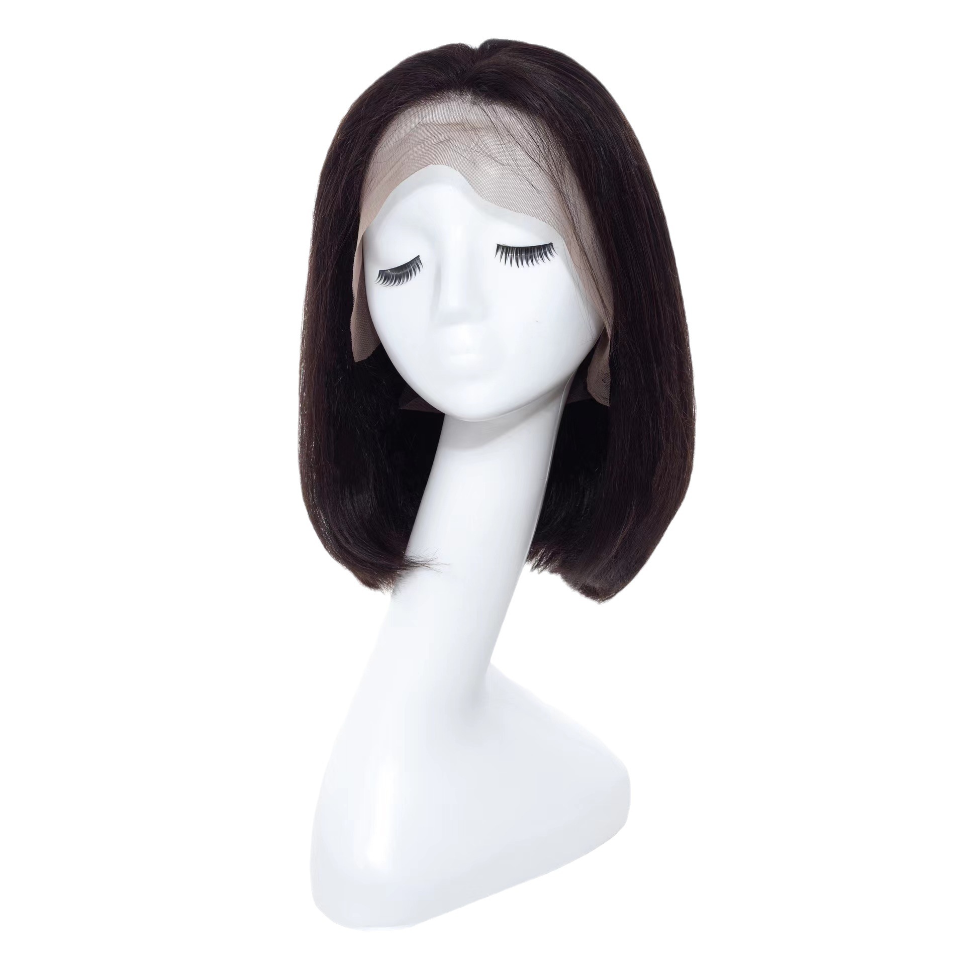 134 Front Lace Bobo Bobhaircut Natural Color Full Human Hair Wig