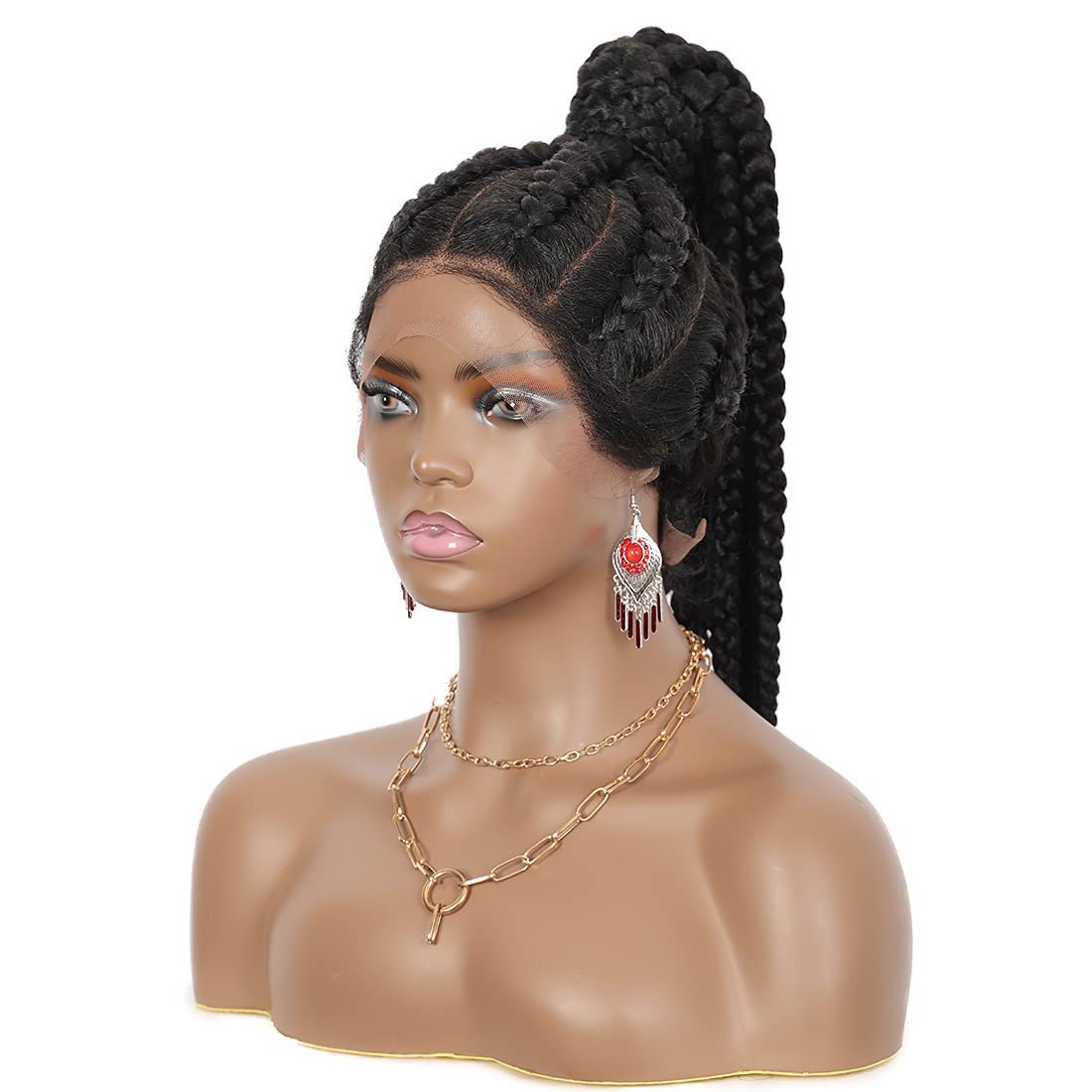 Eight Braids Hand-woven Former Lace Head Cap in black
