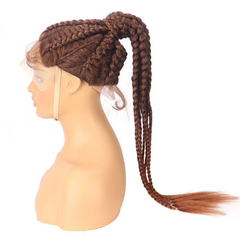 Eight Braids Hand-woven Former Lace Head Cap in black